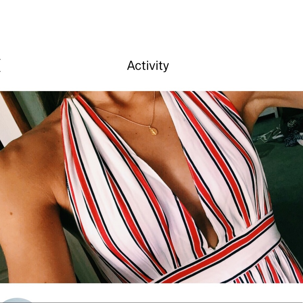 Striped halter top urban outfitters jumpsuit - Picture 3 of 4